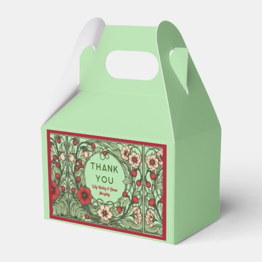 Vintager Garten Jugendstil Hochzeit Geschenkschachtel (Vorderseite)