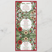 Vintager Garten Jugendstil Hochzeit Programm (Rückseite)