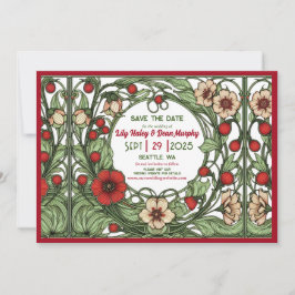 Vintager Garten Jugendstil Hochzeit Save The Date