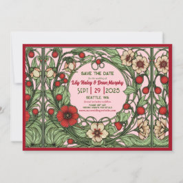 Vintager Garten Jugendstil Hochzeit Save The Date