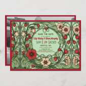 Vintager Garten Jugendstil Hochzeit Save The Date (Vorne/Hinten)