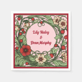 Vintager Garten Jugendstil Hochzeit Serviette