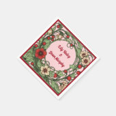 Vintager Garten Jugendstil Hochzeit Serviette (Ecke)