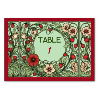 Vintager Garten Jugendstil Hochzeit Tischnummer