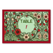 Vintager Garten Jugendstil Hochzeit Tischnummer (Rückseite)