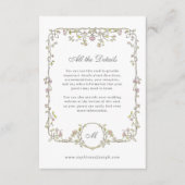 Vintager Garten | Luxe Wedding Guest Details Begleitkarte (Vorderseite)