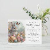 Vintager Garten mit Kaninchenoster Einladung (Stehend Vorderseite)