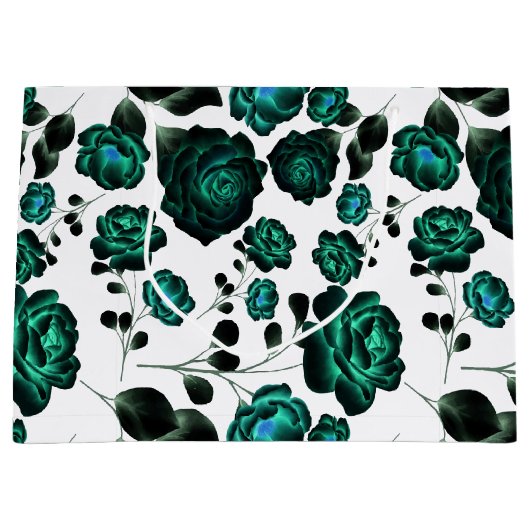 Vintager Garten mit Retroblau Große Geschenktüte (Vorderseite)