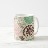 Vintager Garten mit Rose Kaffeetasse (VorderseiteRechts)