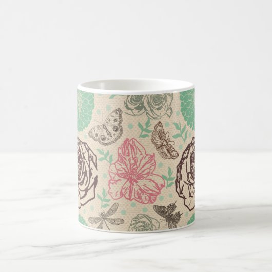 Vintager Garten mit Rose Kaffeetasse (Mittel)