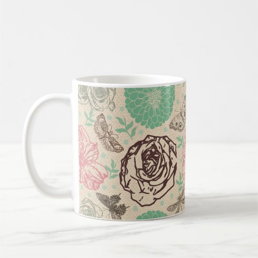 Vintager Garten mit Rose Kaffeetasse (Links)