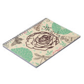 Vintager Garten mit Rose Notizblock (Linke Seite)