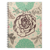 Vintager Garten mit Rose Notizblock (Vorderseite)