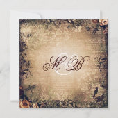 Vintager Garten Not leidende Hochzeitseinladungen Einladung (Rückseite)