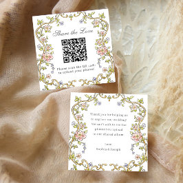 Vintager Garten | QR-Code Hochzeit Teilen Sie die Begleitkarte