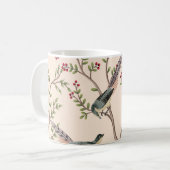 Vintager Gartenbaum, Vogelblumenmuster, nahtlos Kaffeetasse (Vorderseite Links)