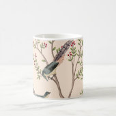 Vintager Gartenbaum, Vogelblumenmuster, nahtlos Kaffeetasse (Mittel)