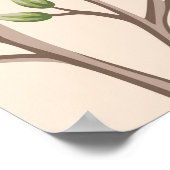 Vintager Gartenbaum, Vogelblumenmuster, nahtlos Poster (Ecke)