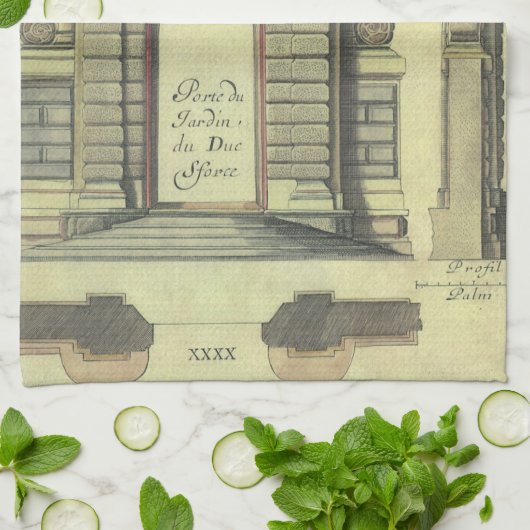 Vintager Gartenbogen, Renaissance-Architektur Handtuch (Gefaltet)