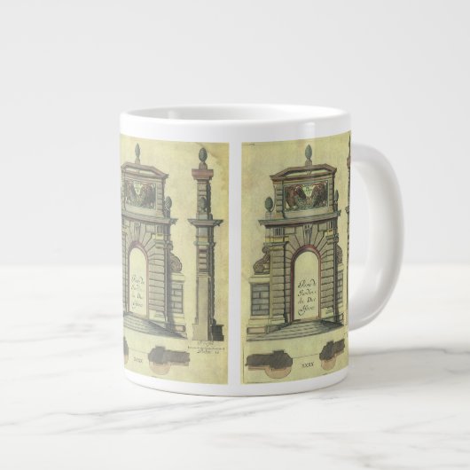 Vintager Gartenbogen, Renaissance-Architektur Jumbo-Tasse (Vorderseite Rechts)