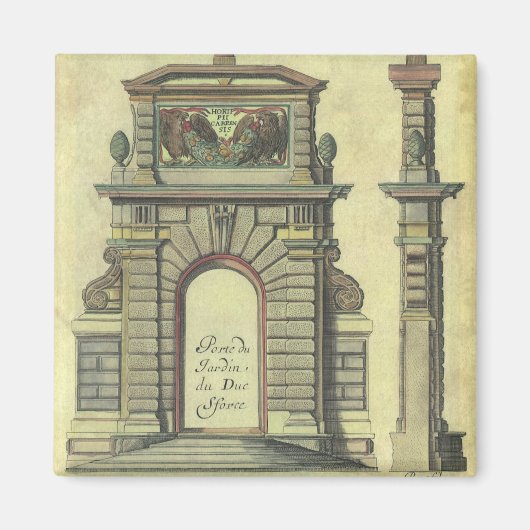 Vintager Gartenbogen, Renaissance-Architektur Magnet (Vorne)