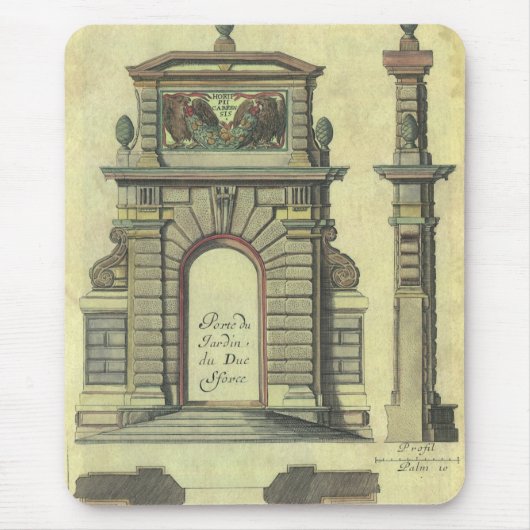 Vintager Gartenbogen, Renaissance-Architektur Mousepad (Vorne)