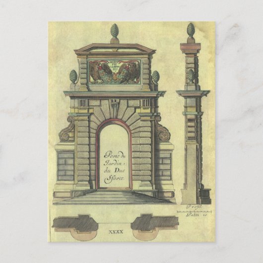 Vintager Gartenbogen, Renaissance-Architektur Postkarte (Vorderseite)