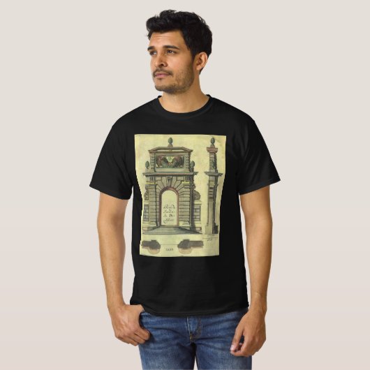 Vintager Gartenbogen, Renaissance-Architektur T-Shirt (Vorne ganz)