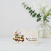 Vintager Gartengärtnerdienst Visitenkarte (Stehend Vorderseite)