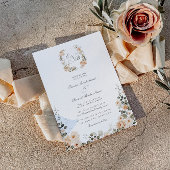 Vintager Gartenpfirsich und Blumenzwiebelzettel Einladung