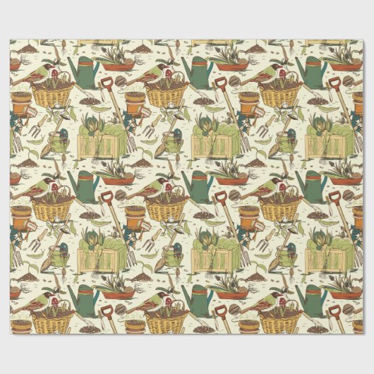 Vintager Gärtner Geschenkpapier (Flach)