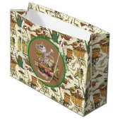 Vintager Gärtner Große Geschenktüte (Vorderseite Schrägansicht)