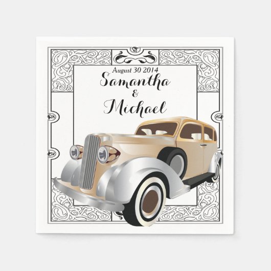 Vintager Gatsby-Stil Serviette (Vorderseite)