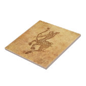 Vintager gealterter Schütze-Tierkreis Fliese (Seite)