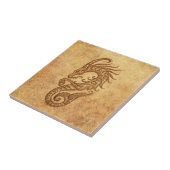 Vintager gealterter Steinbock-Tierkreis Fliese (Seite)