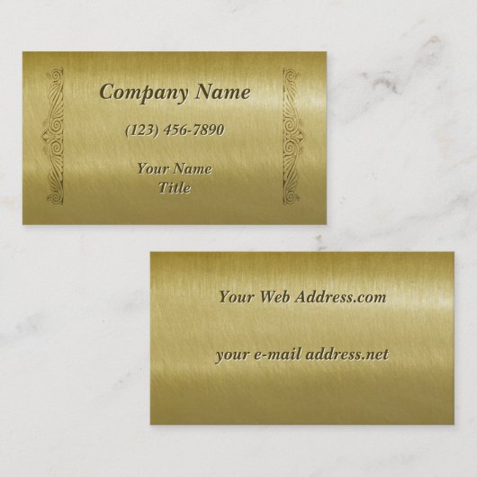 Vintager geätzter Messing Visitenkarte (Vorne/Hinten)