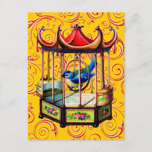 Vintager Geburtskäfig Postkarte