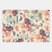 Vintager Geburtskäfig, Schmetterlinge und Vogeldek Geschenkpapier Set (Vorderseite 2)