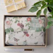 Vintager Geburtskäfig, Schmetterlinge und Vogeldek Seidenpapier (Geschenk)