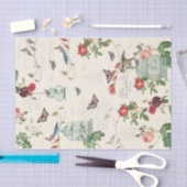 Vintager Geburtskäfig, Schmetterlinge und Vogeldek Seidenpapier (Handwerk)