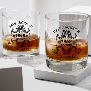 Vintager Geburtsname und -jahr Whiskyglas