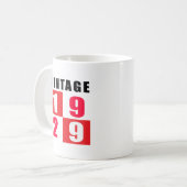 Vintager Geburtstag 1929 Kaffeetasse (Vorderseite Links)