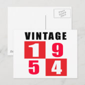 Vintager Geburtstag 1954 Postkarte (Vorne/Hinten)