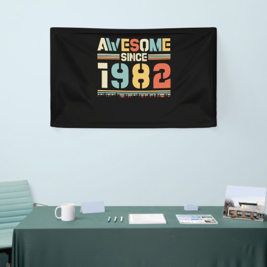 Vintager Geburtstag 1982 Banner (Messeveranstaltung)