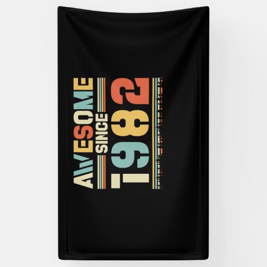 Vintager Geburtstag 1982 Banner (Vertikal)