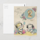 Vintager Geburtstag "2 Jahre alt" Postkarte (Vorne/Hinten)