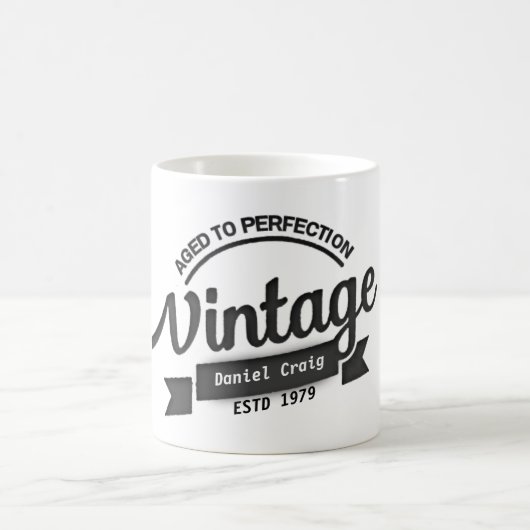 Vintager Geburtstag bis Vollkommenkaffee Kaffeetasse (Mittel)