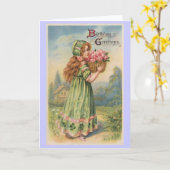 Vintager Geburtstag der viktorianischen Karte (Gelbe Blume)