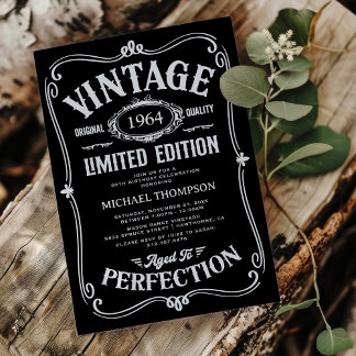 Vintager Geburtstag eines Erwachsenen Einladung