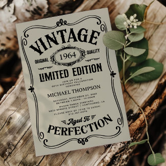 Vintager Geburtstag eines Erwachsenen Einladung